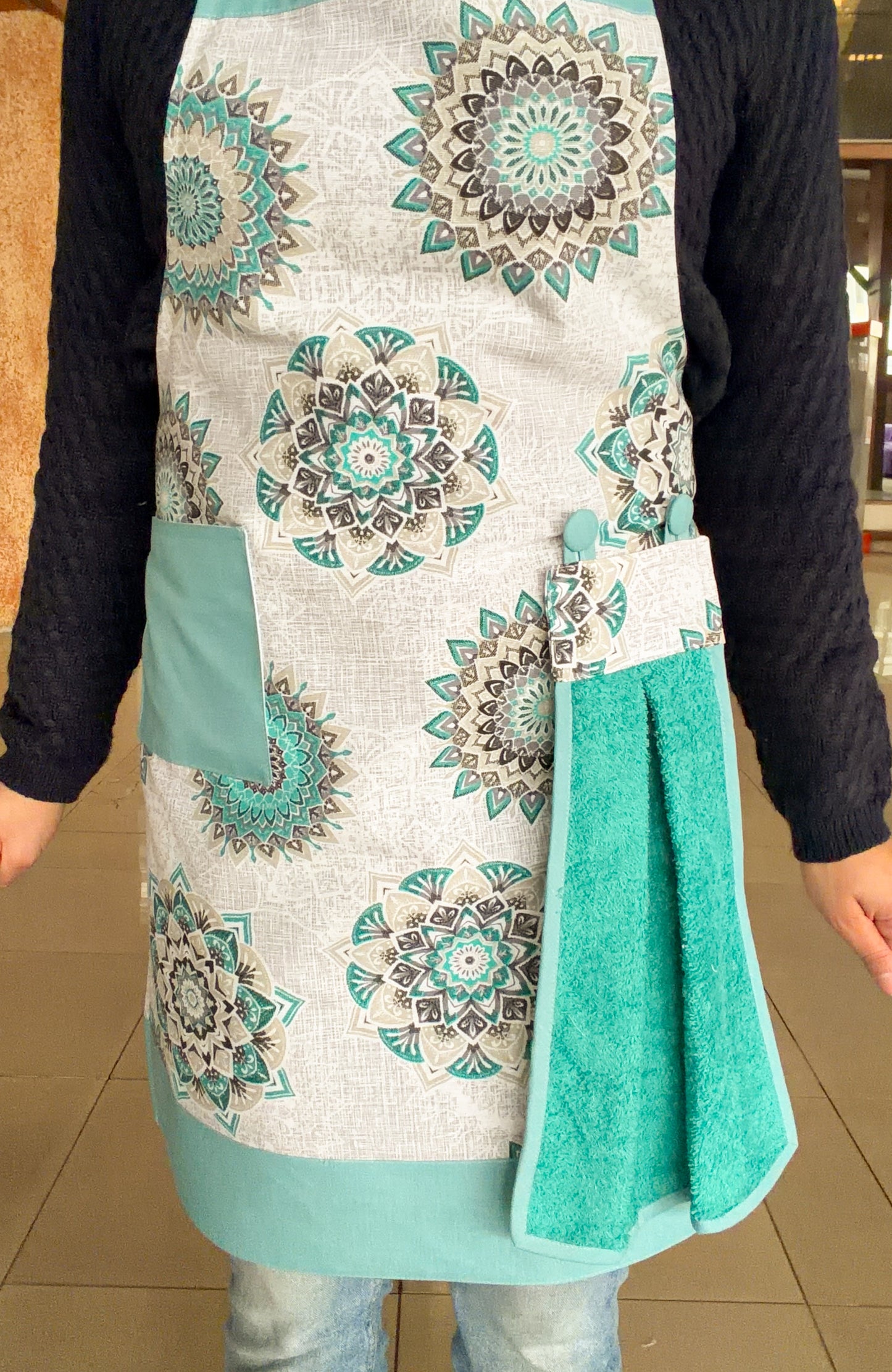 Delantal de Cocina Maison Mandala turquesa