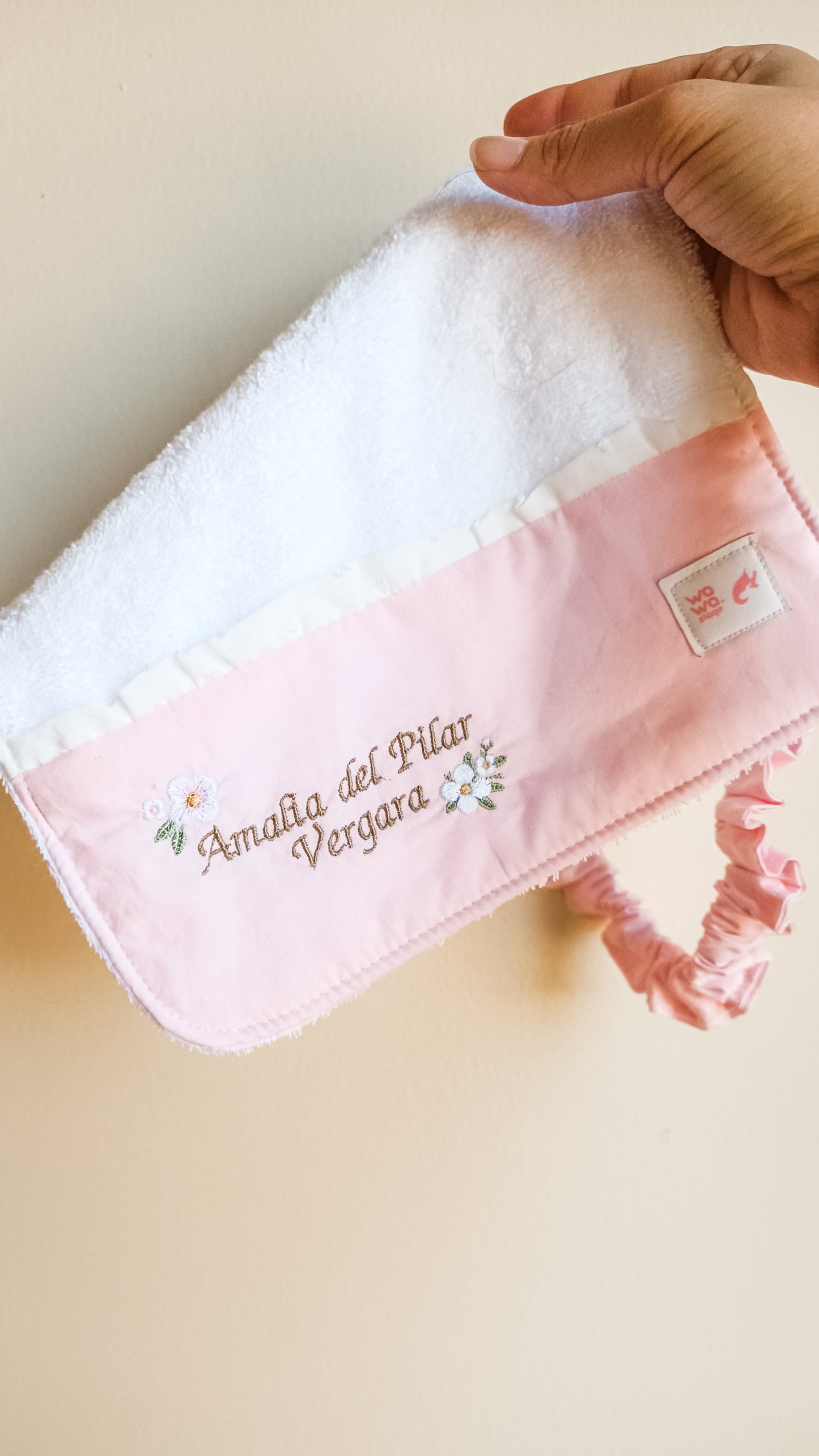 Conjunto bolsa toalla carita y flores