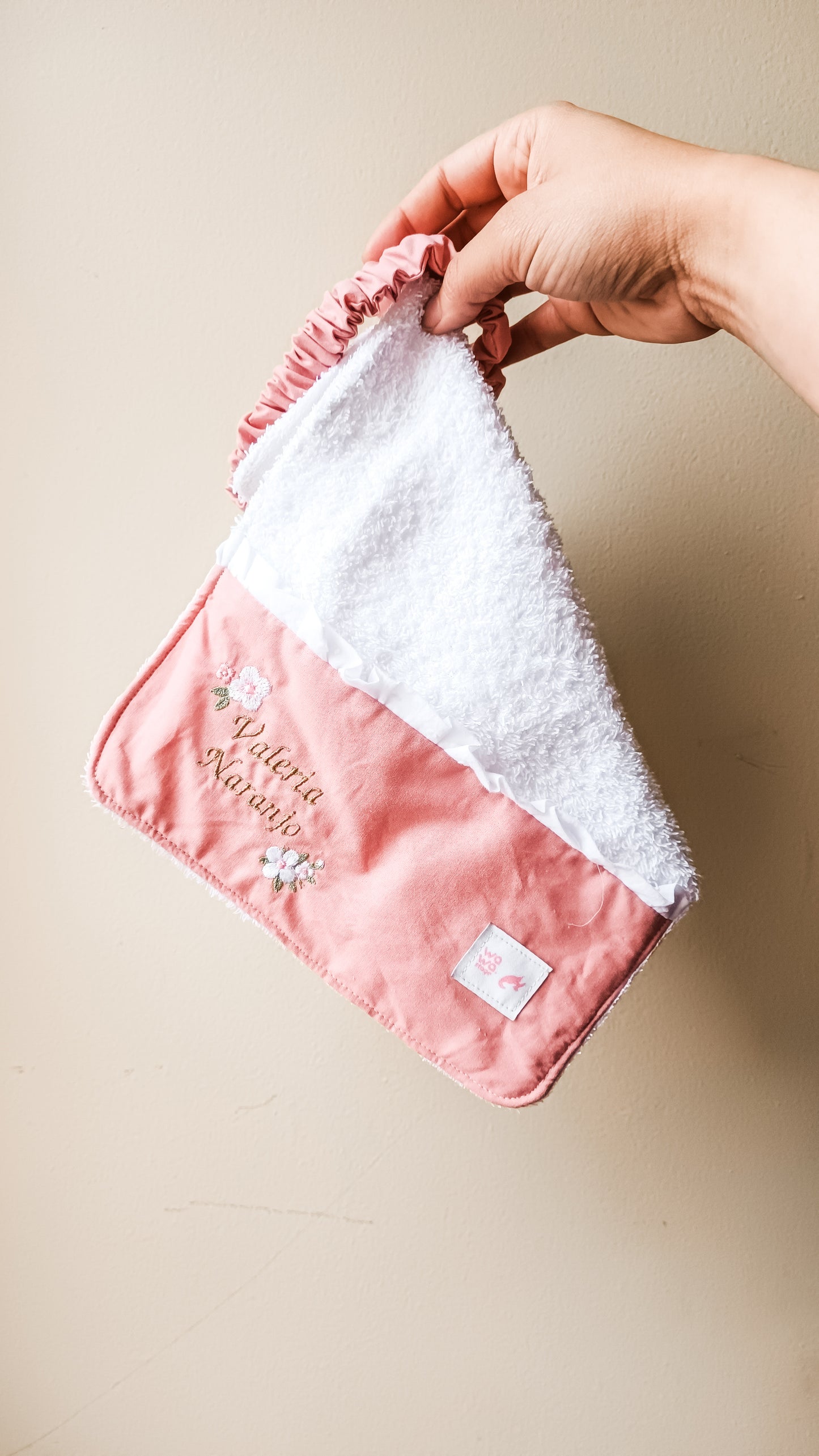 Conjunto bolsa toalla flores wawastage_ropa_para_bebe_guagua