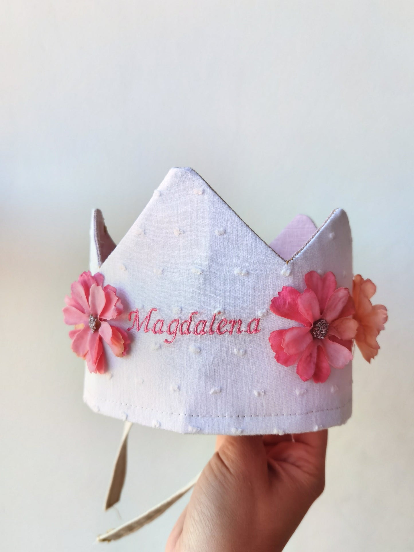 Corona Blanca y Flores Delicada wawastage_ropa_para_bebe_guagua