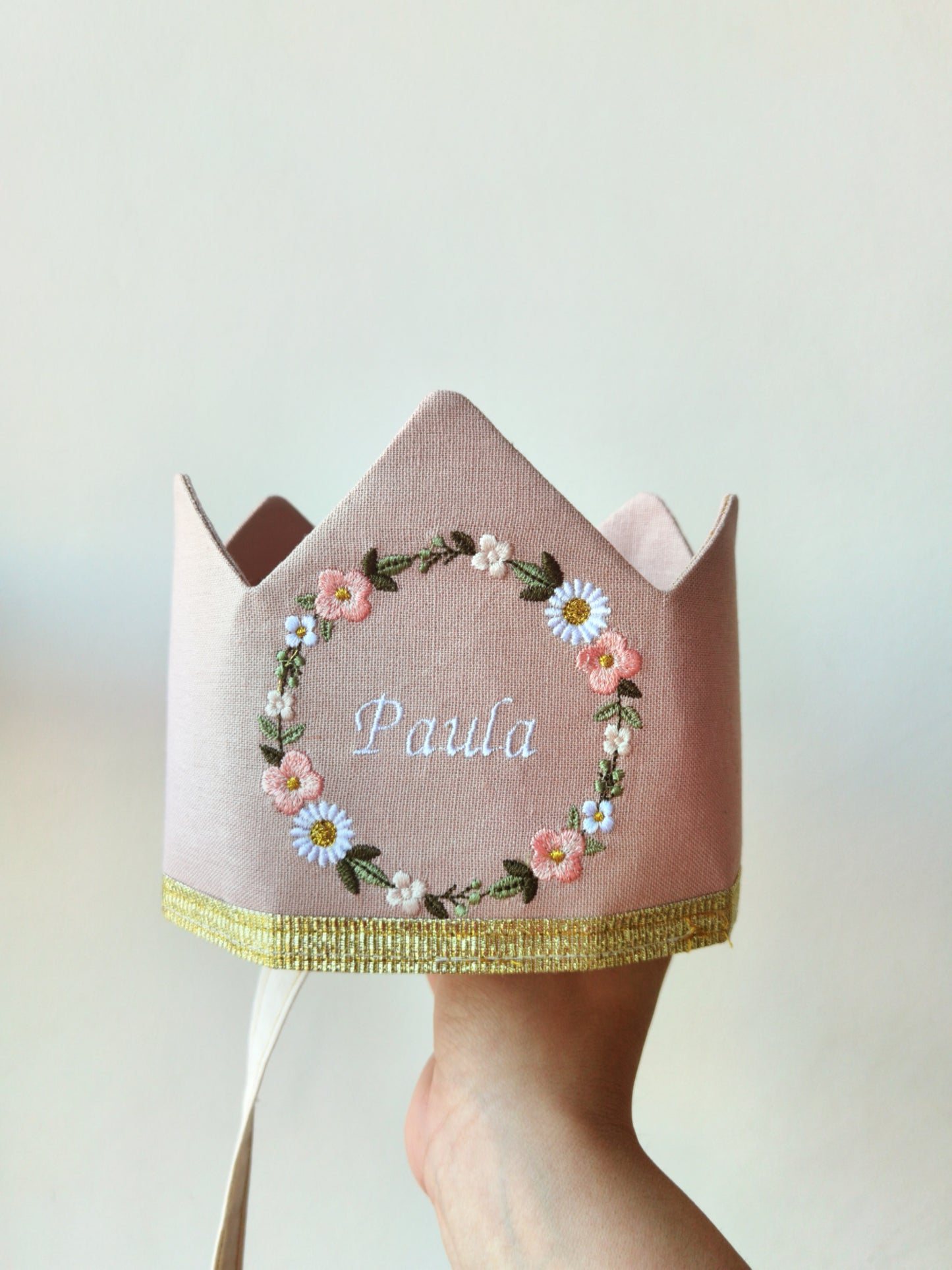 Corona de genero con Flores y hojas wawastage_ropa_para_bebe_guagua