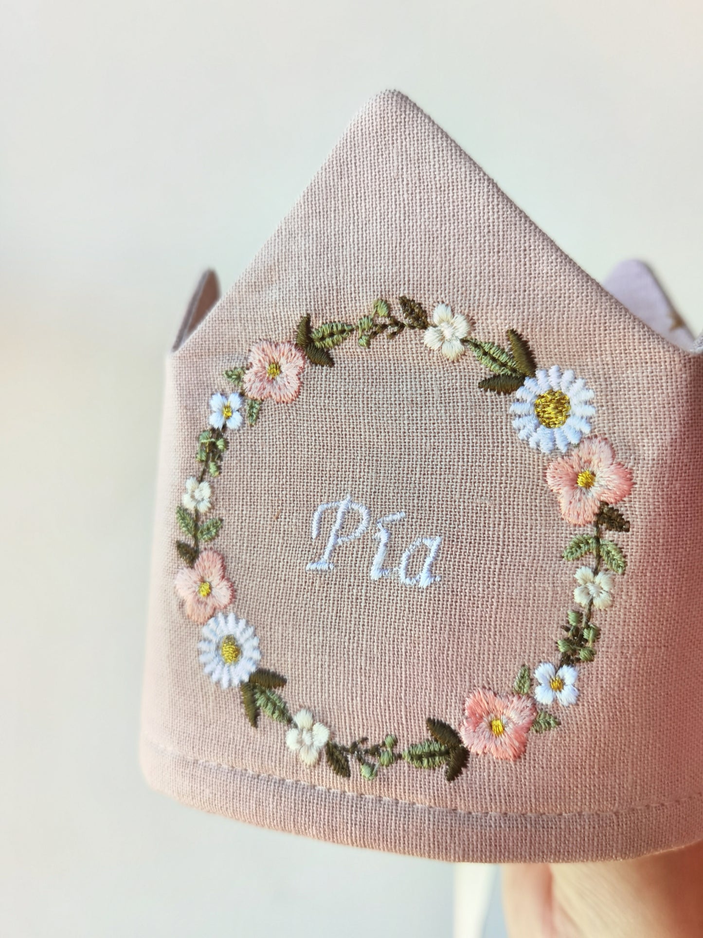 Corona de genero con Flores y hojas wawastage_ropa_para_bebe_guagua
