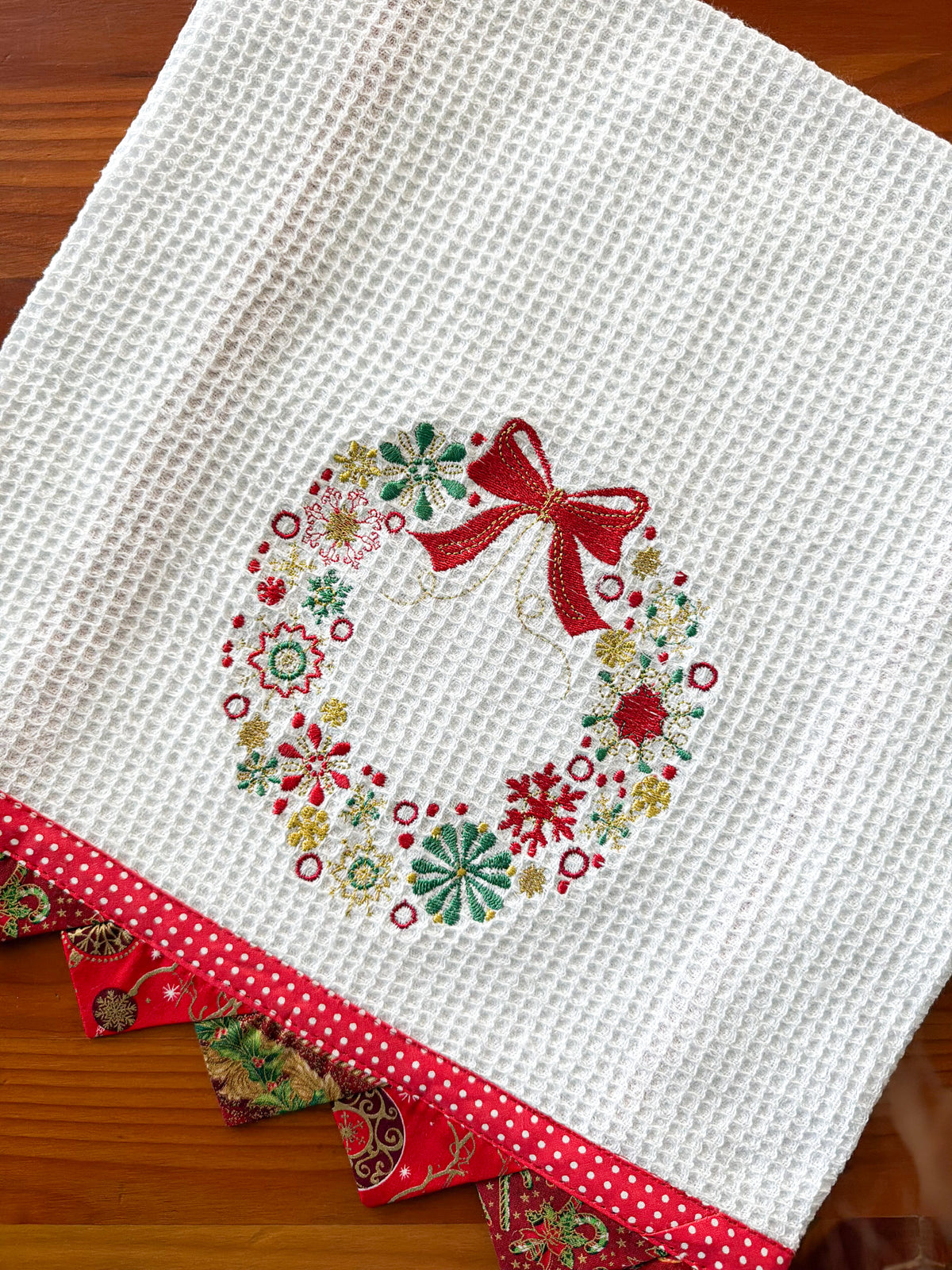 Paño de Cocina Navideño Rojo Bordado bordado navideño Wawa Stage 15
