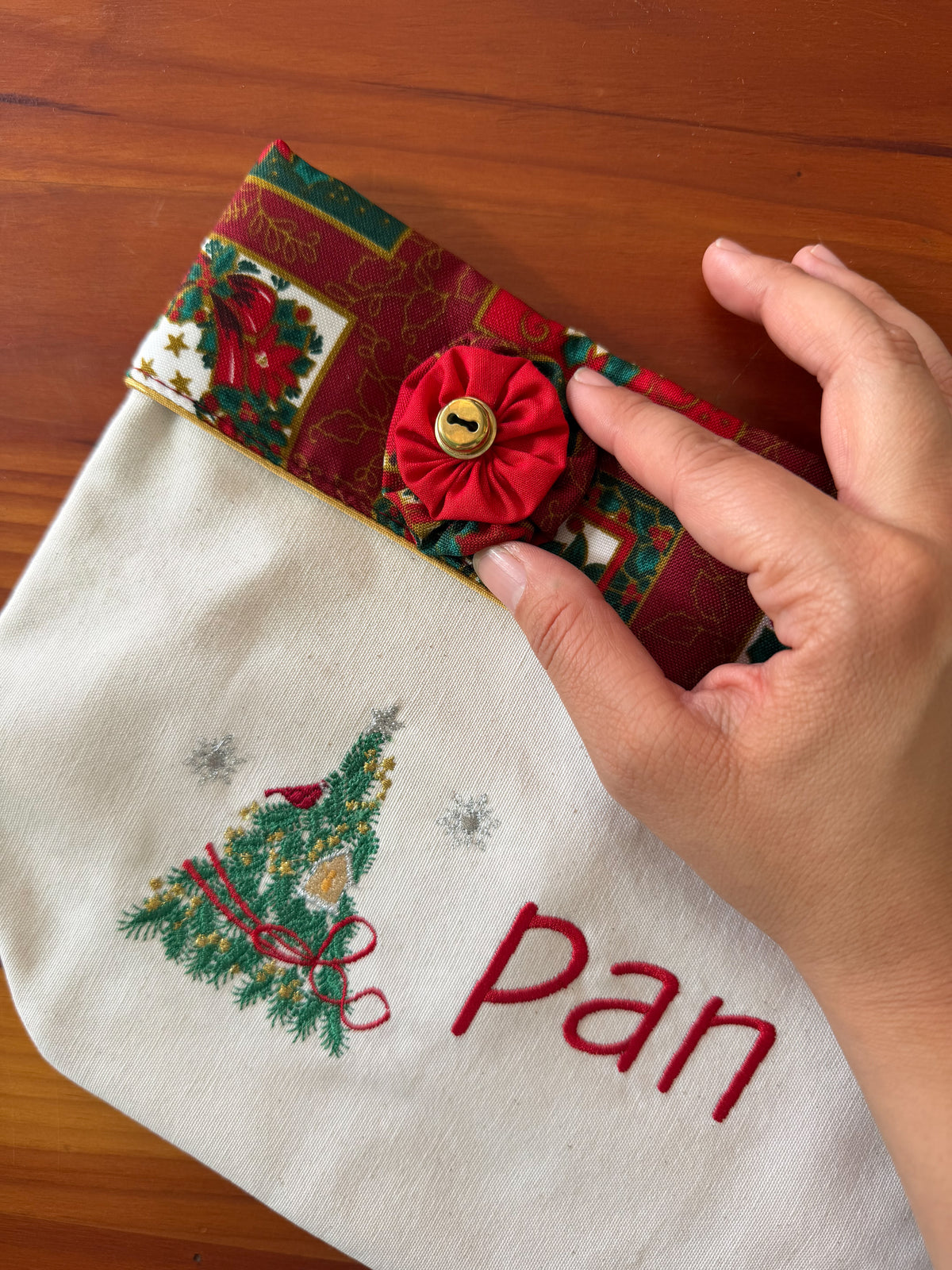 Panera Navideña Bordada bordado navideño Wawa Stage 3