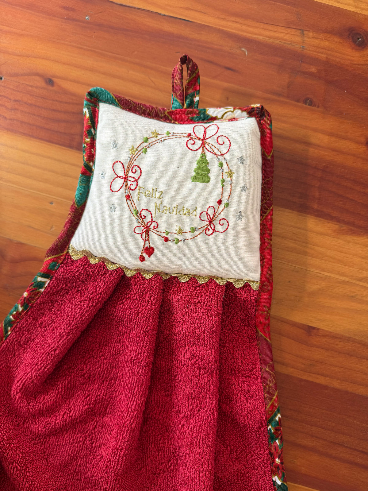 Toalla de Cocina Navideña Bordada bordado navideño Wawa Stage 7
