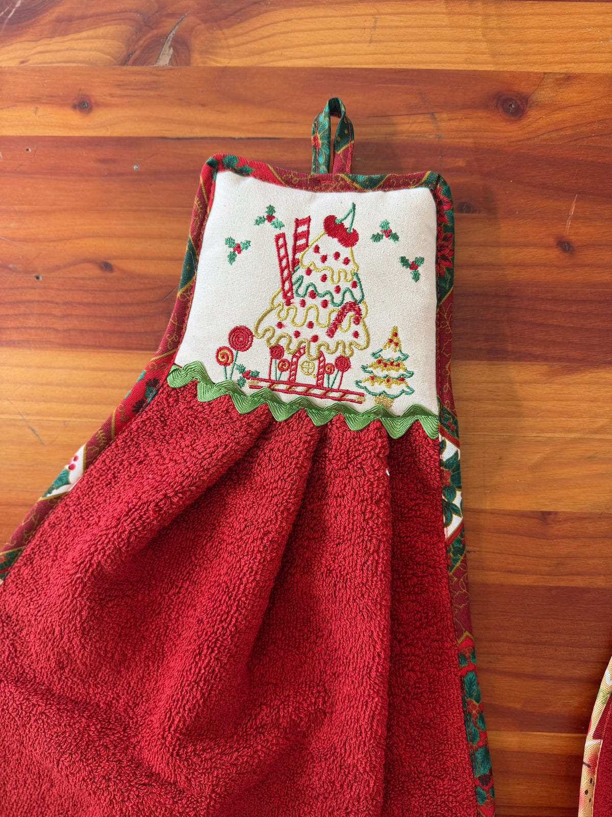 Toalla de Cocina Navideña Bordada bordado navideño Wawa Stage 4