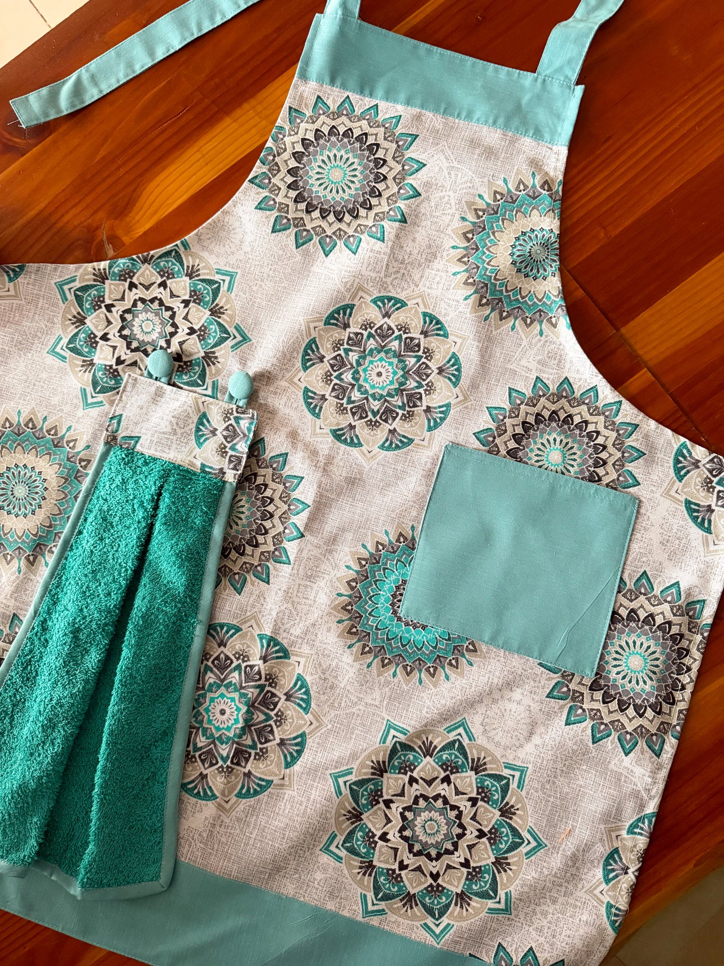 Delantal de Cocina Maison Mandala turquesa
