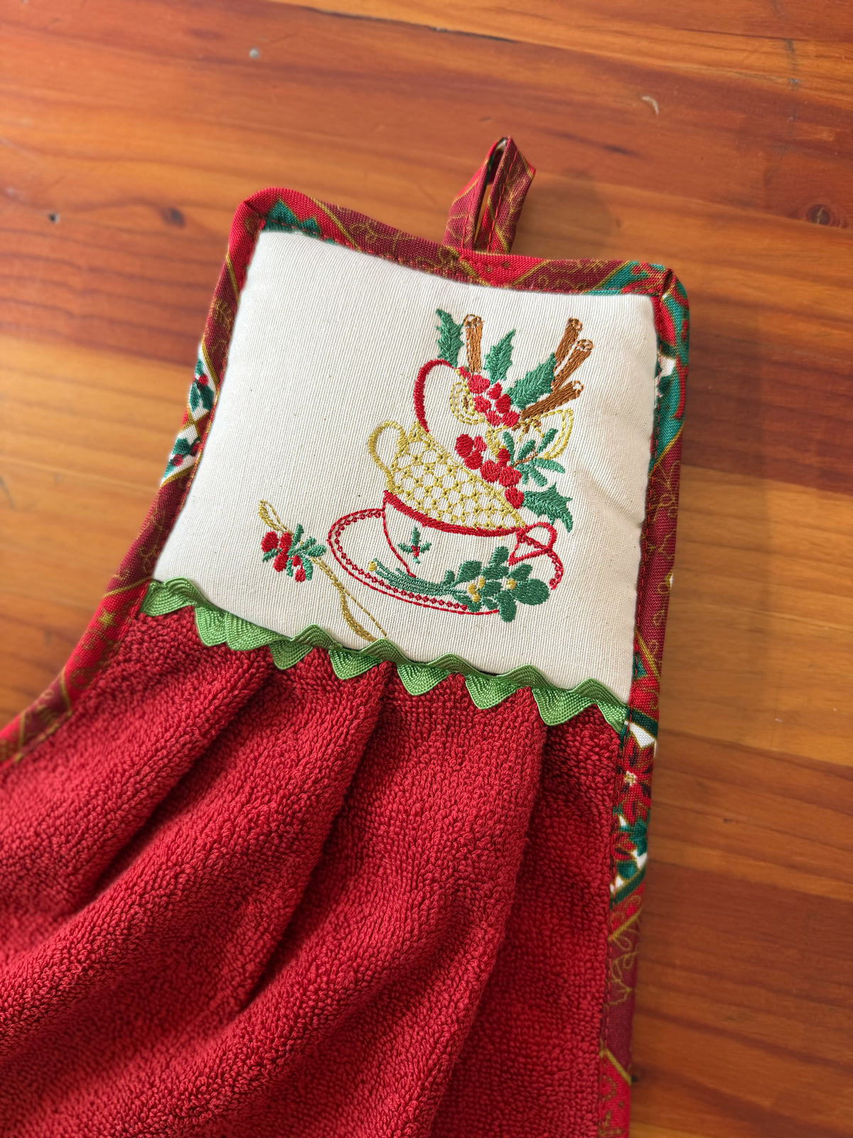 Toalla de Cocina Navideña Bordada bordado navideño Wawa Stage 2