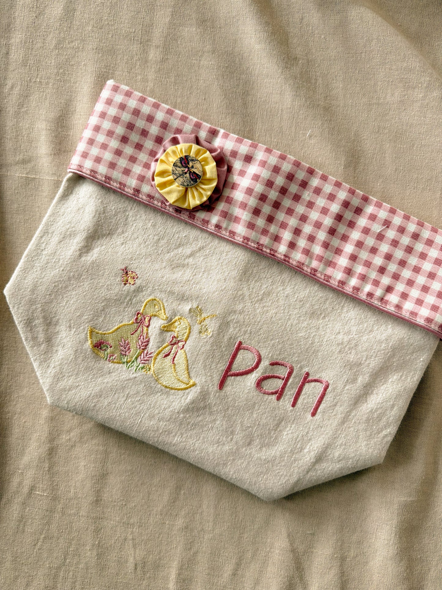 Panera de tela gansos