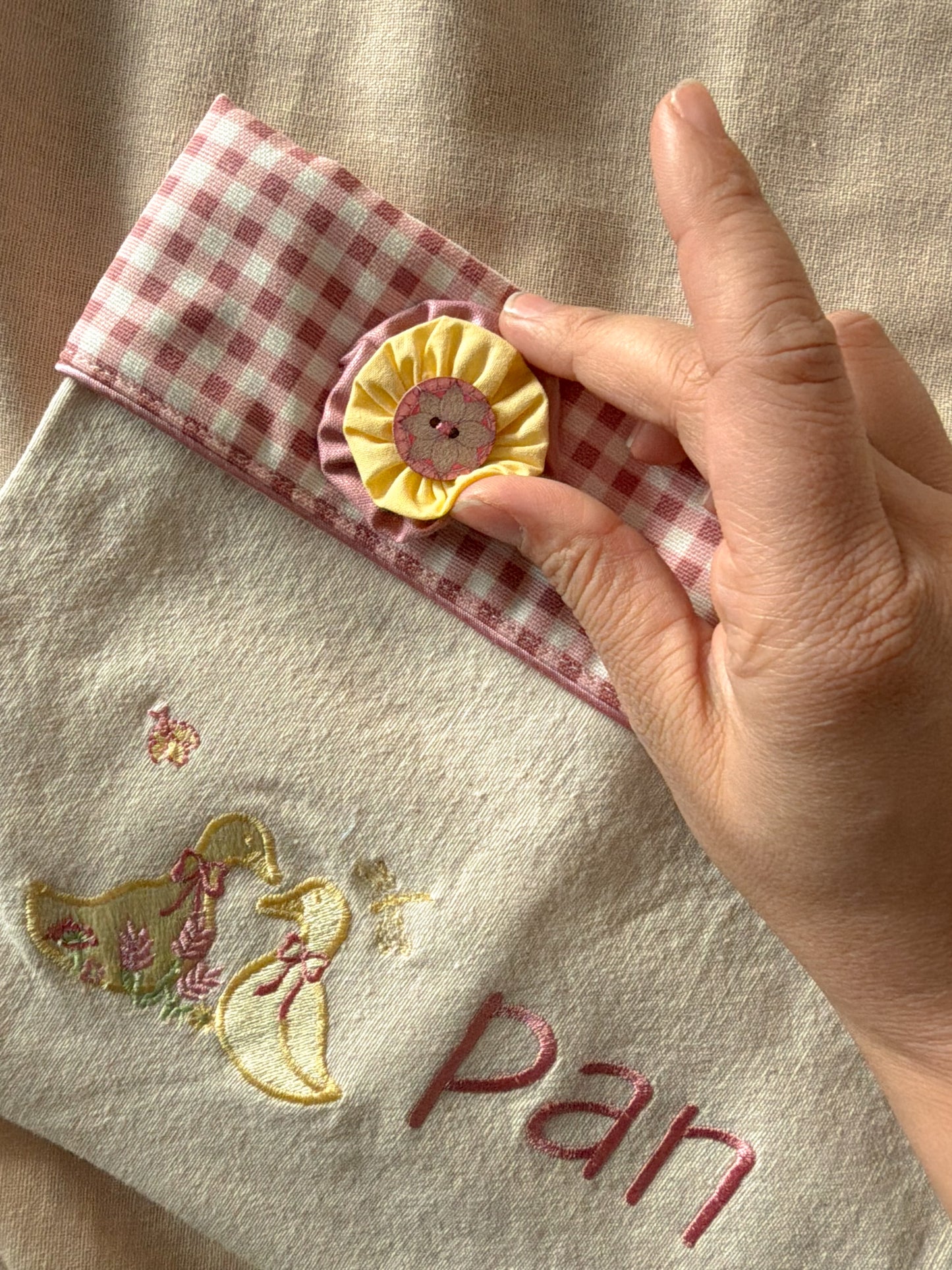 Panera de tela gansos