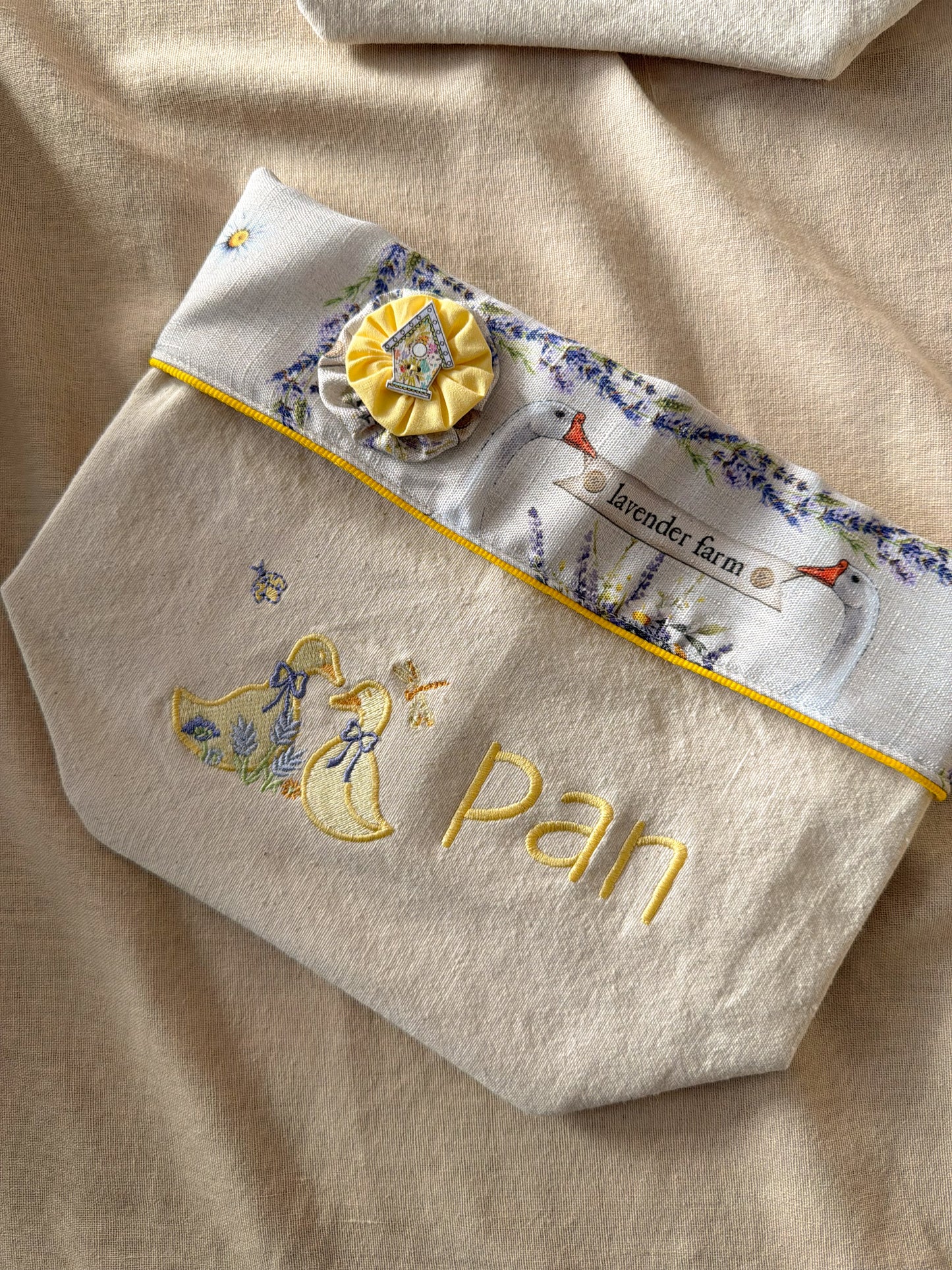 Panera de tela gansos