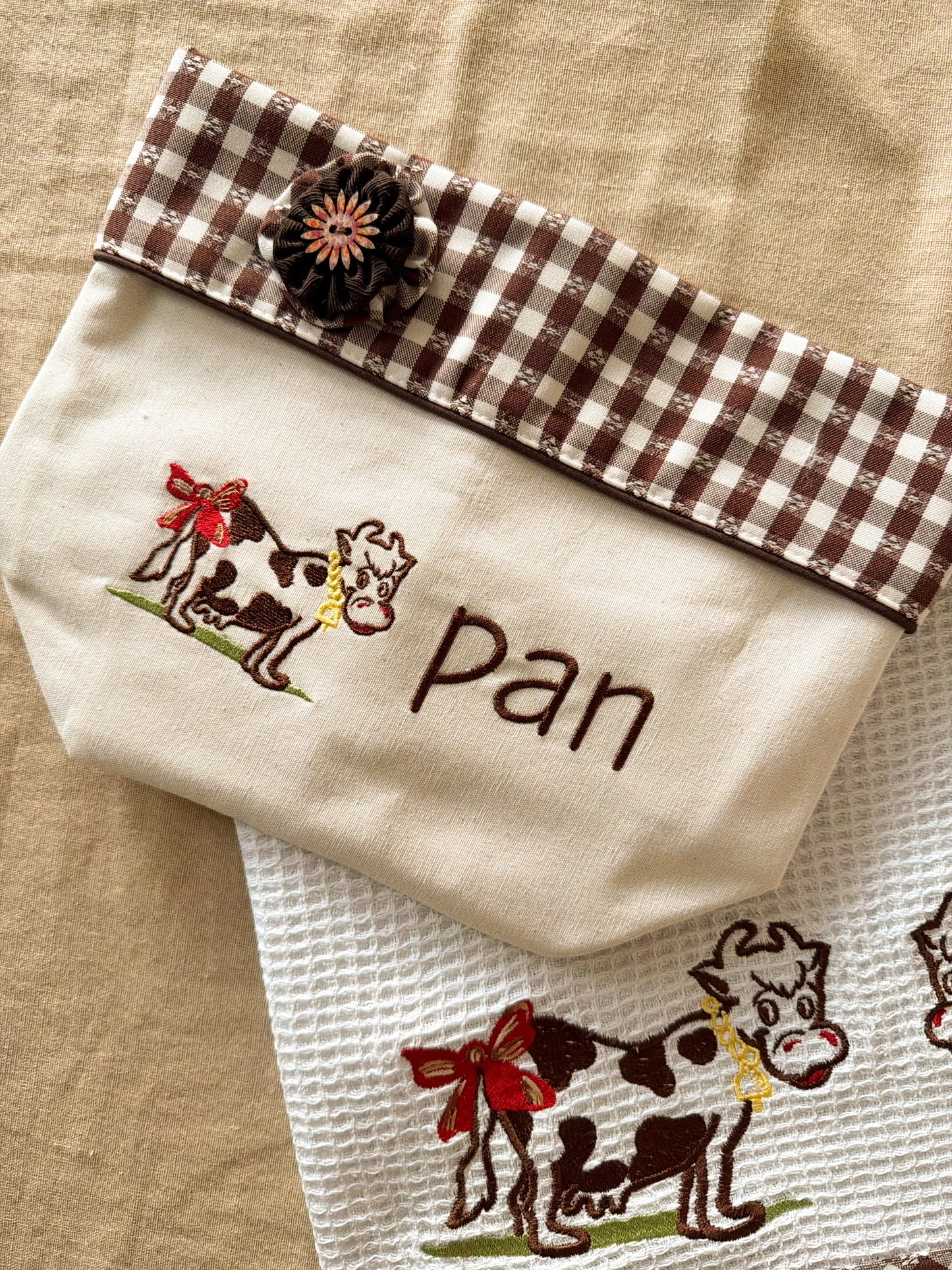 Panera de tela vaca